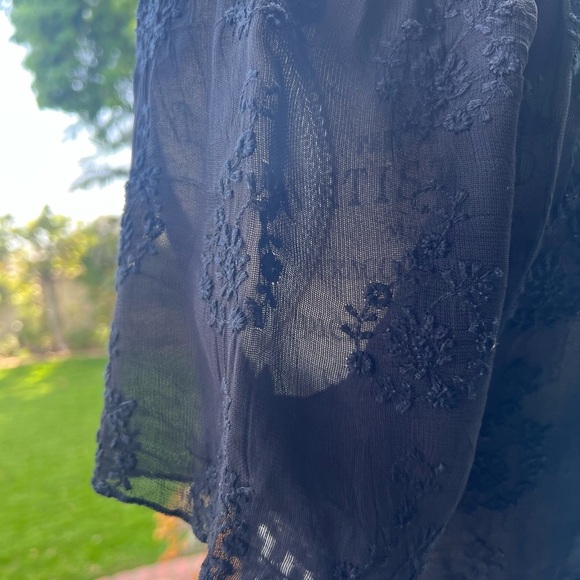 Zara Black Crop Top with Embellished Mandarin Collar - Picture 5 of 13